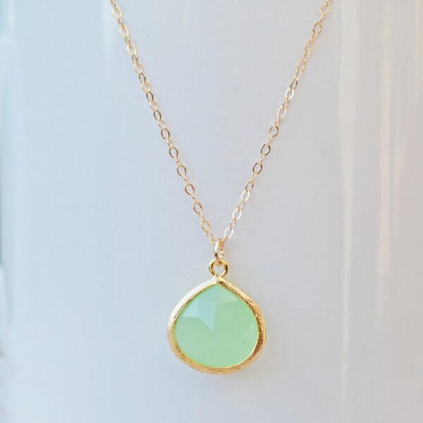 Mint Green Necklace Etsy