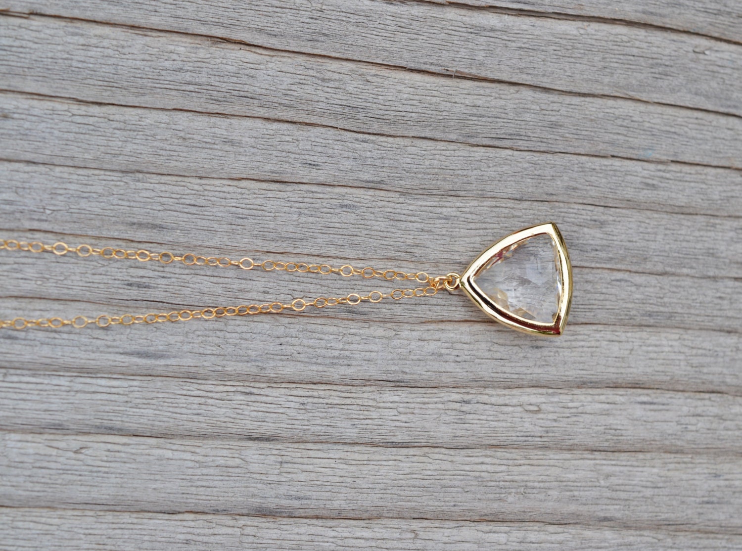 Crystal Triangle Pendant Necklace Pendant Necklace Crystal - Etsy New ...
