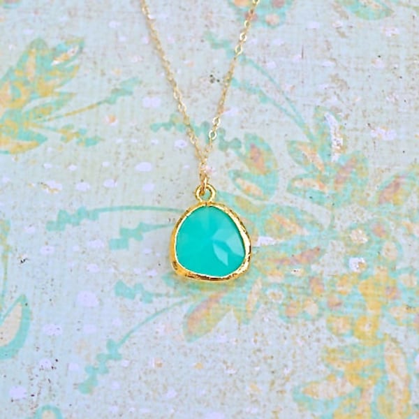 Teal Pendant Necklace