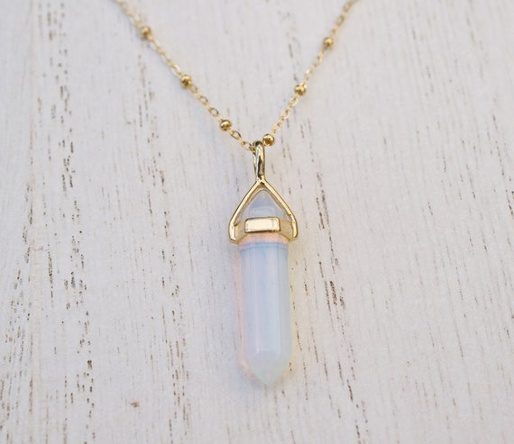Buy CLEARANCE IMPERFECT Opal Crystal Necklace // Holographic Opalite //  Discounted Crystal Necklace Online in India - Etsy