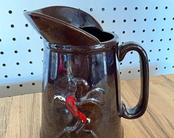 pichet coq Redware vintage