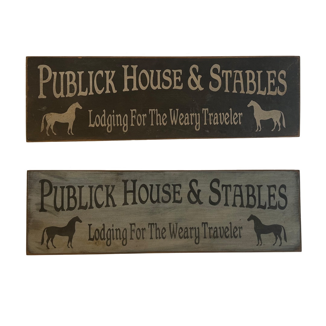 Distressed Publick House & Stables Wood Sign: Farmhouse Horse Decor - Etsy