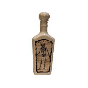 Bone Skeleton Skin Lotion Bottle - Halloween Fall Jar Potion Decor