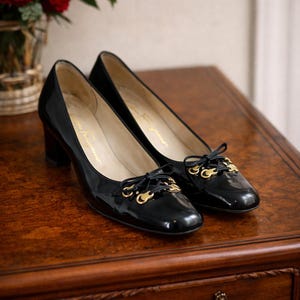 slim fit dress slacks Alena Black/Gold High Heel Glitter Pump 37 / Black/Gold main image 1