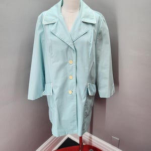 80s Vintage Robbin Egg Blue Trench / Overcoat - XLP