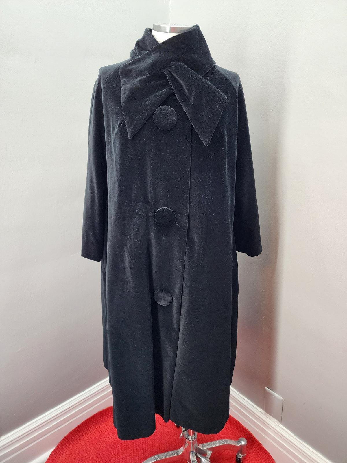 Vintage 60's Marguerite Rubel San Francisco Velour Coat Sz S