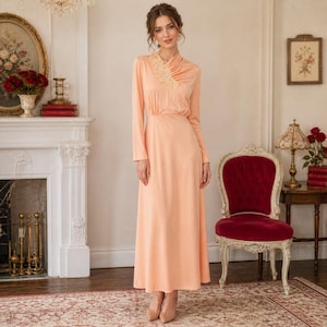 Fitted Peach Dress - Etsy