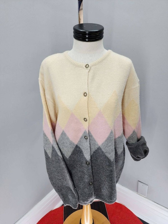 80s jantzen cardigan sweater, - Gem