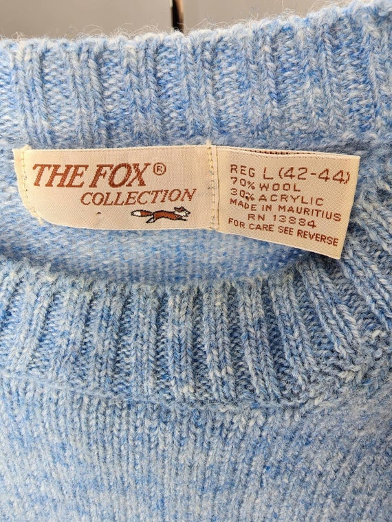 80s The Fox Collection Wool Blend Crewneck Cardig… - image 3
