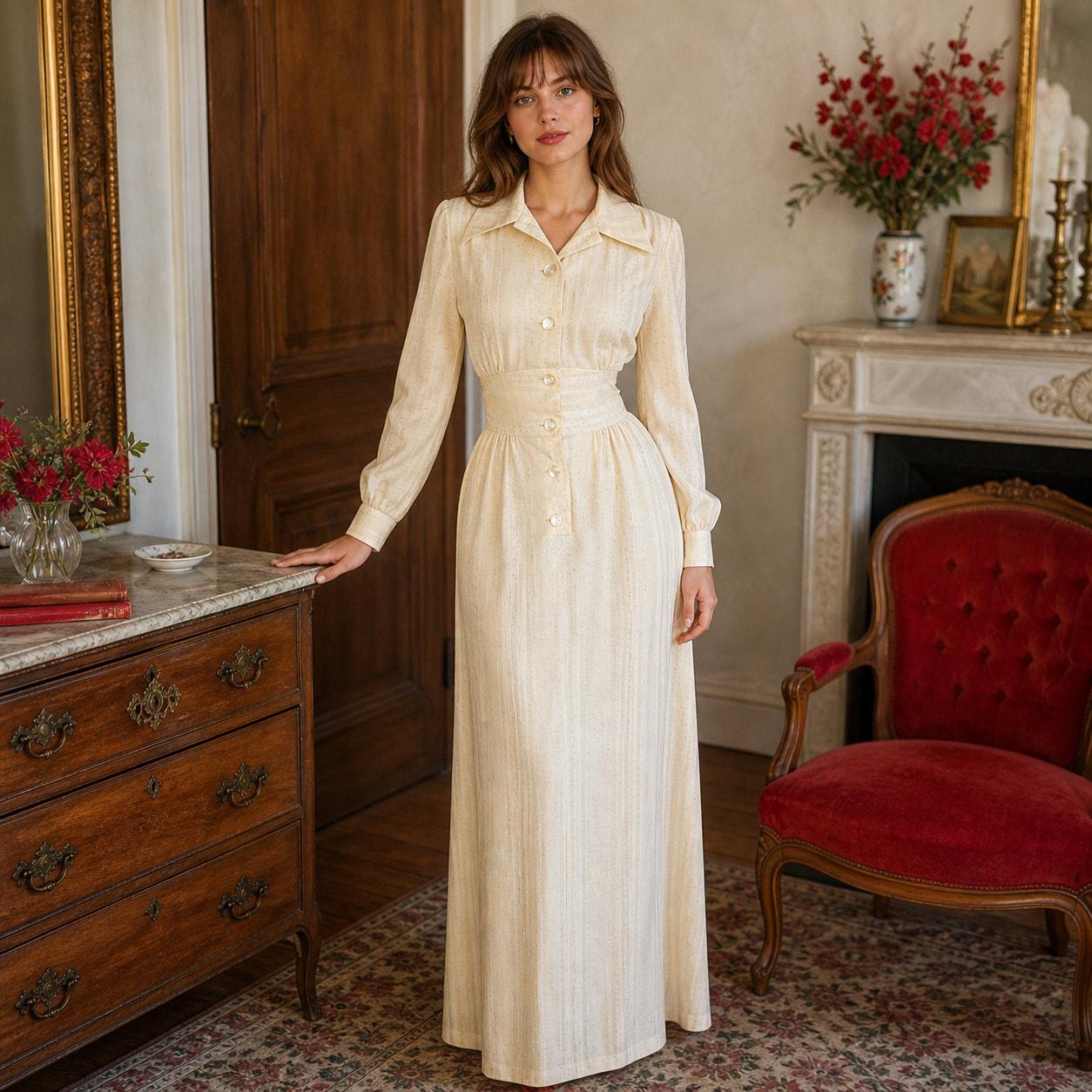 white christmas dresses cream Toile De Jouy