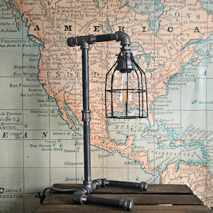 Black Pipe Industrial Desk Lamp