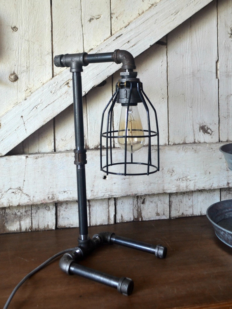 Industrial-vintage Black Pipe Desk Lamp | Etsy