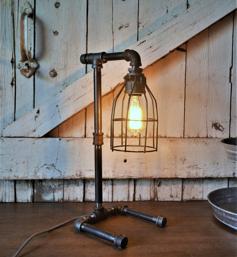 rustic industrial desk lamp