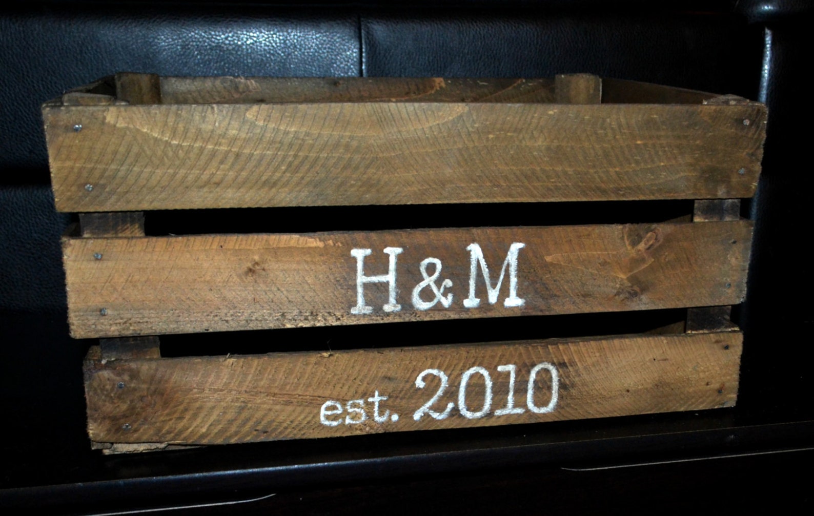 Rustic Personalized Wood Crate Wedding Anniversary Gift Toy Etsy