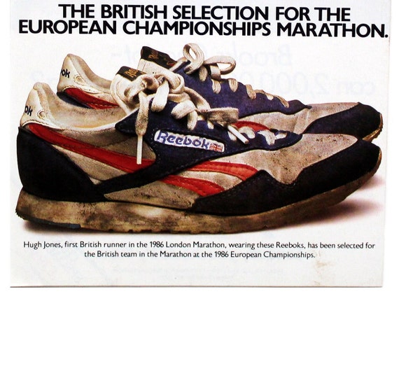Sprede salami violin Vintage 1986 Reebok Paris Running Sneakers Poster Print Ad / - Etsy UK