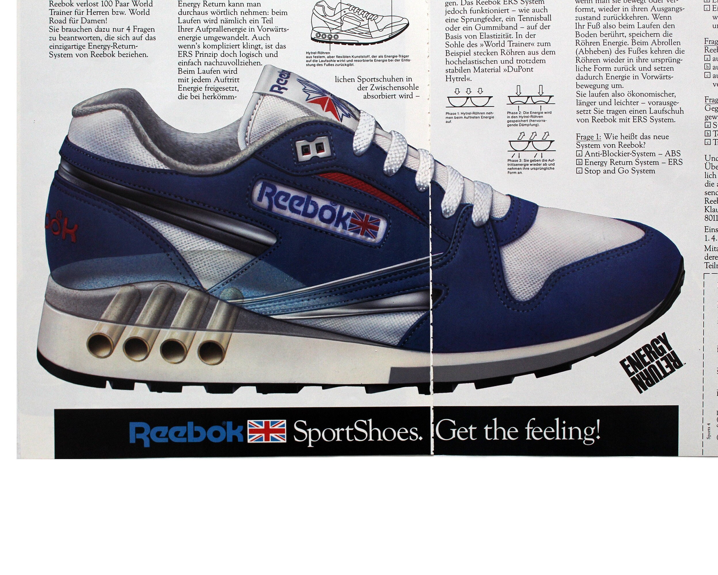 Vintage Reebok ERS Sneakers Poster Print Ad OG Original Etsy