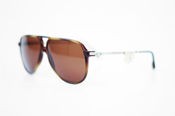 Glass Lens Vintage Designer Ear Wrap Aviator Sunglasses Gold Beige Brown Glass Lens Vintage Designer Ear Wrap Aviator Sunglasses Gold Beige Brown