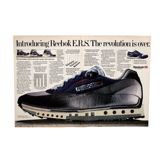 Monarca Suplemento Albardilla Vintage 1988 Reebok ERS Sneakers Ad Print Poster / 80s OG - Etsy