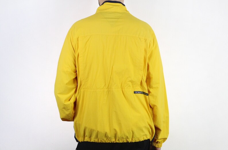 90s vintage Tommy Hilfiger Athletics lightweight jacket Rare Yellow rain windbreaker Rare light jacket made in Sri Lanka M