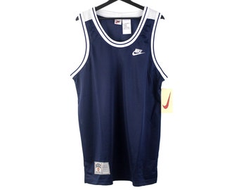 NOS 90s vintage Nike Basketball tank top jersey singlet OG Deadstock Authentic Player Bball nylon / M L men's
