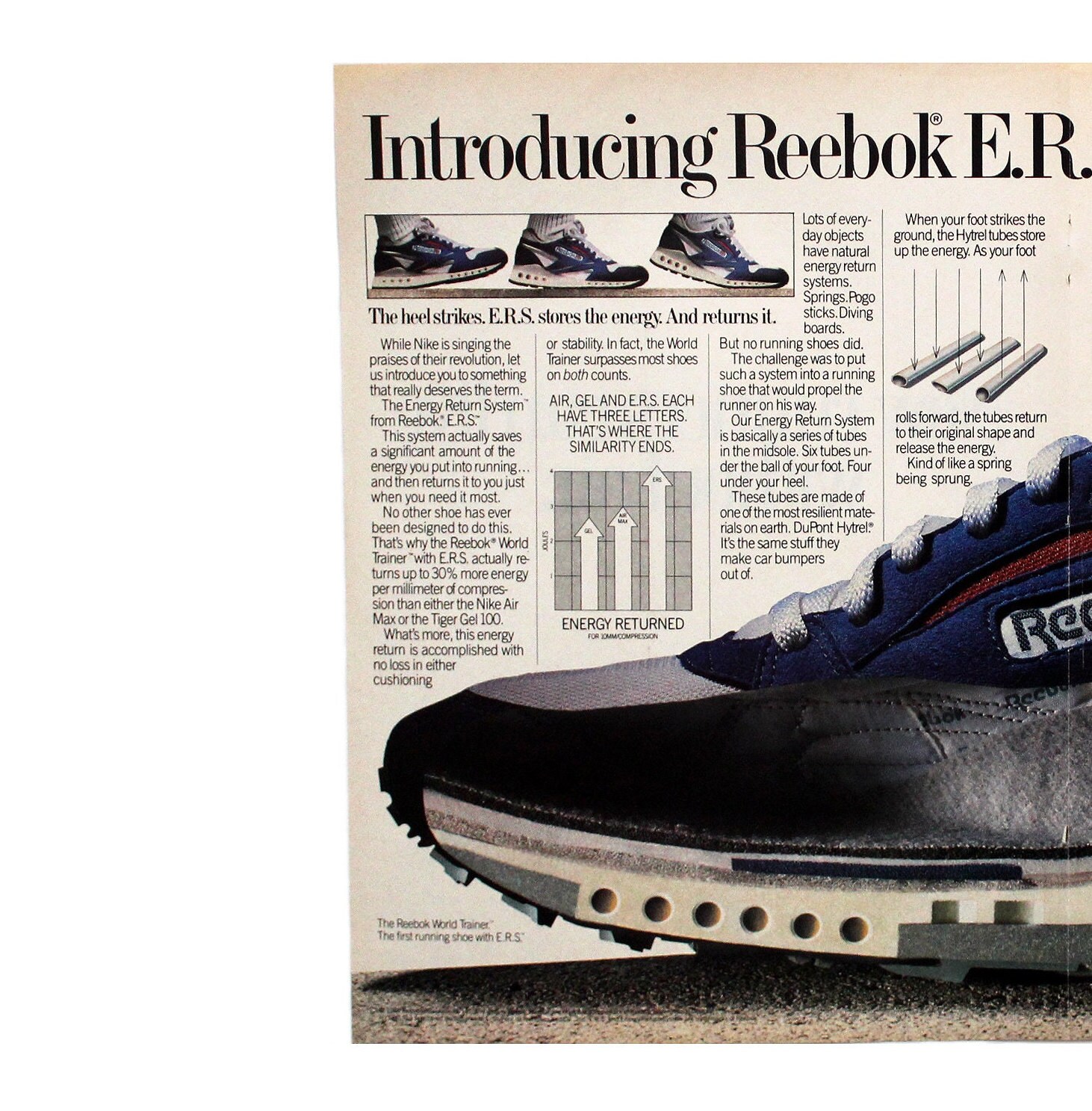 Monarca Suplemento Albardilla Vintage 1988 Reebok ERS Sneakers Ad Print Poster / 80s OG - Etsy