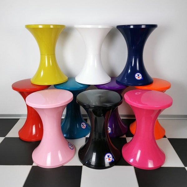 Vintage Tam Tam tulip stool space age pop art plastic era 60s 70s / designer Henry Massonnet / made in France