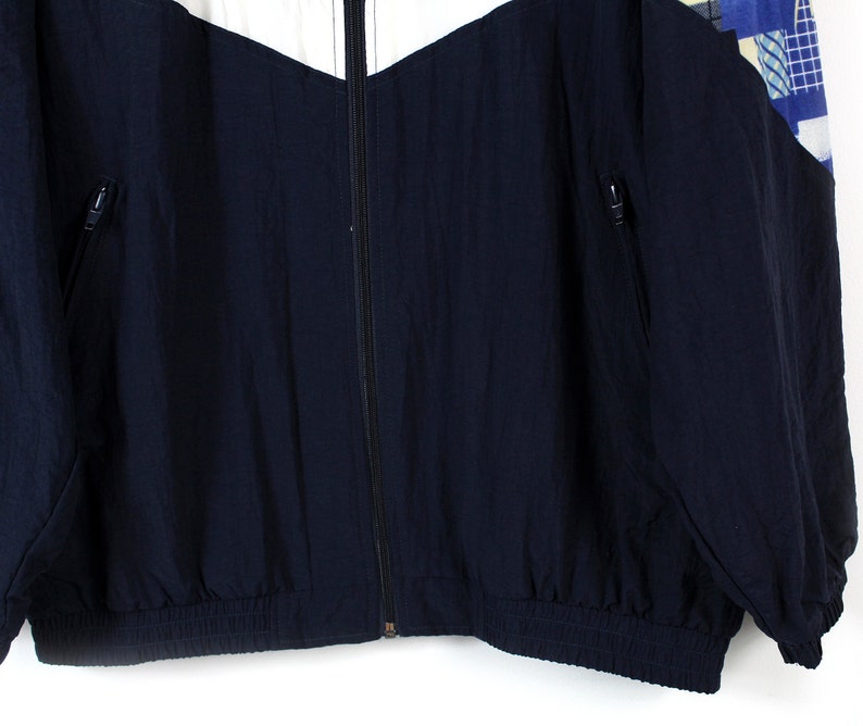 90s Crane Sport vintage track jacket Retro zip tracksuit jacket Geometric unisex track jacket L
