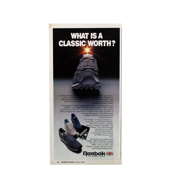 Vintage 1983 Reebok Classic 3M zapatillas de deporte anuncio España