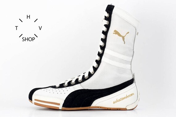 NOS Puma Schattenboxen hi tops boots OG Deadstock Trainers Sneakers White Black vintage kicks Boxing Wrestling Combats MMA shoes NOS Puma Schattenboxen hi tops boots OG Deadstock Trainers Sneakers White Black vintage kicks Boxing Wrestling Combats MMA shoes