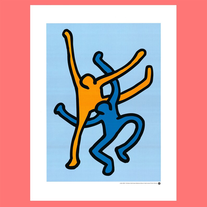 1989 Original KEITH HARING Untitled People Dancing Vintage Art