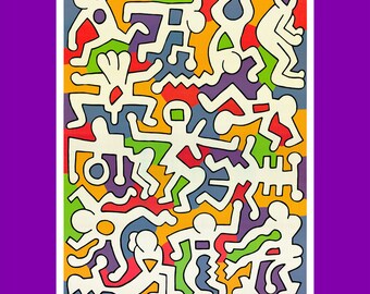 1985 KEITH HARING Palladium NY backdrop vintage fine art lithography poster print 80s © The Estate of Keith Haring