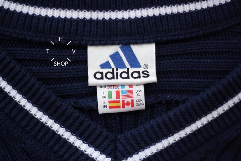 Vintage Adidas Equipment Pullover Herren Marine blau Pullover Crewneck V neck Pullover Oldschool Sweatshirt aus in der Türkei 90er Jahre Vintage Adidas Equipment Pullover Herren Marine blau Pullover Crewneck V neck Pullover Oldschool Sweatshirt aus in der Türkei 90er Jahre