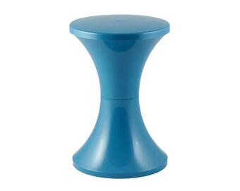 Tabouret vintage Tam Tam tulipe bleu des années 60, 70, époque plastique, tabouret pop art de l'ère spatiale / designer Henry Massonnet / fabriqué en France