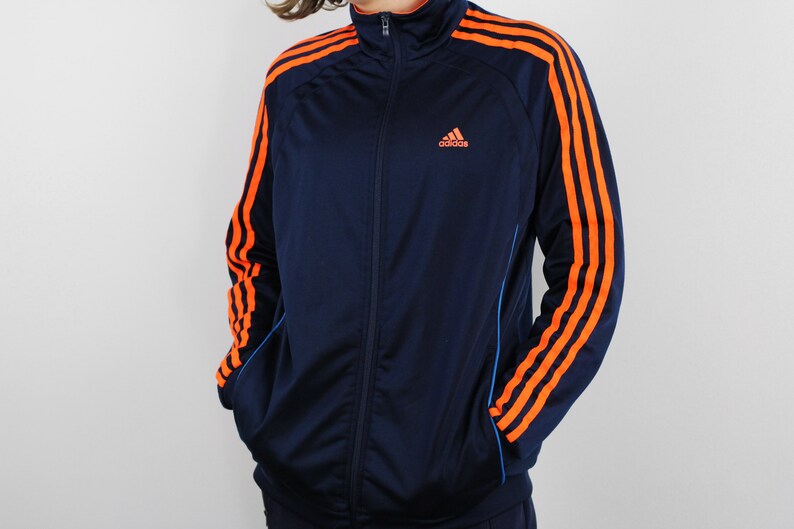 blue orange adidas jacket