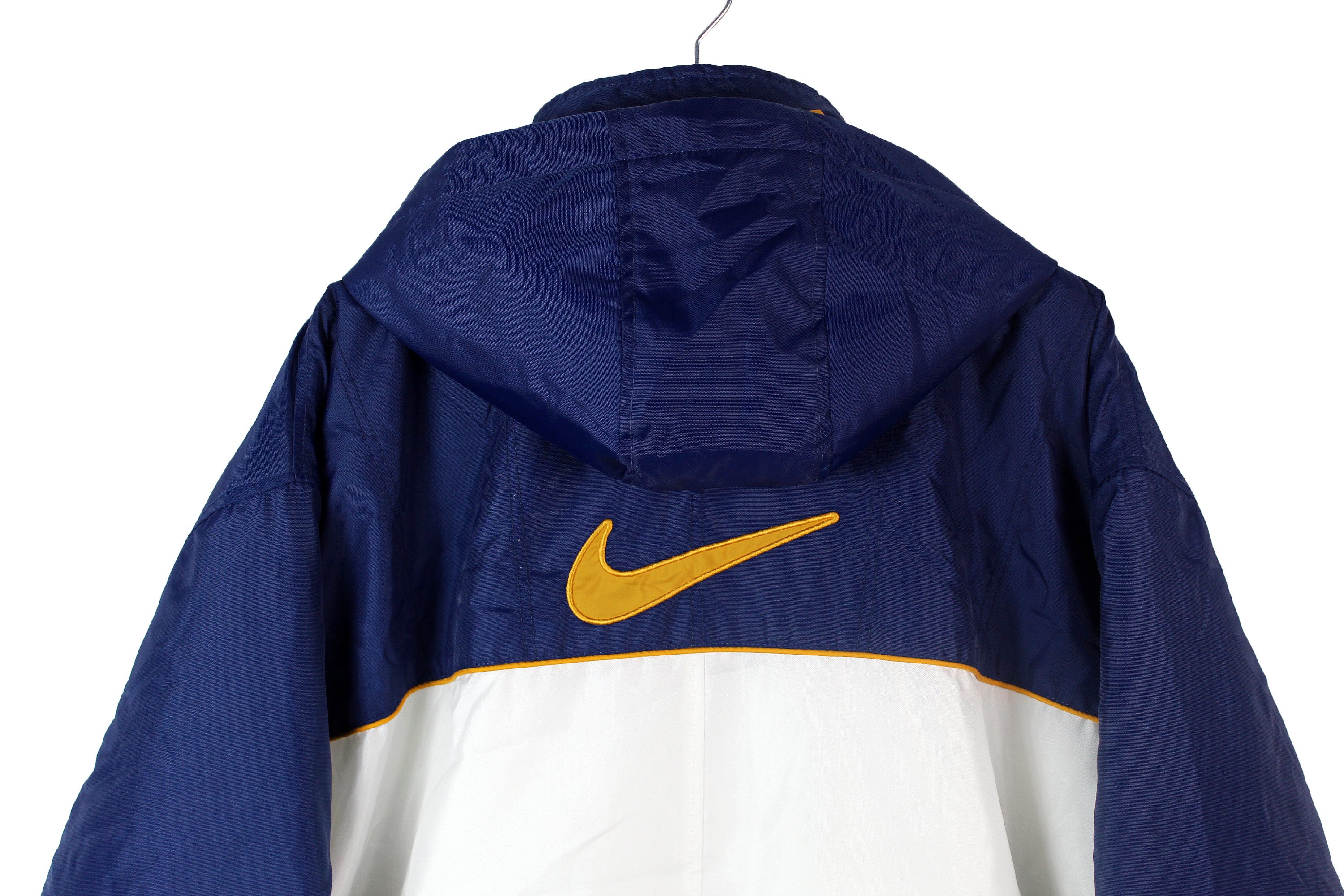90s NIKE Vintage Big Logo Hooded Coat Swoosh Quilt Padded