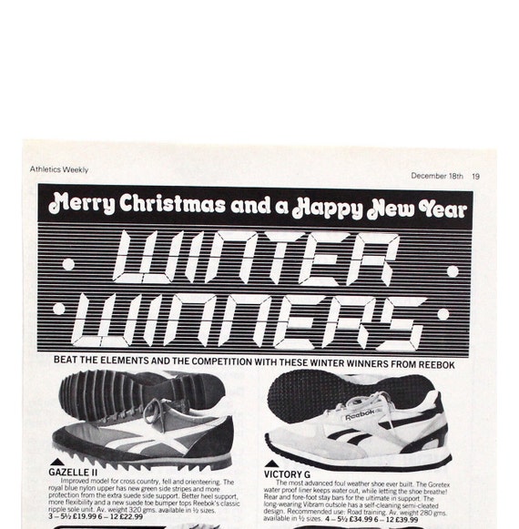 Vintage 1989 Reebok GL 6100 Sneakers Poster Print Ad OG