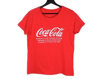 Deadstock Y2k Coca Cola camiseta camiseta / Suiza Suiza / S M mujer