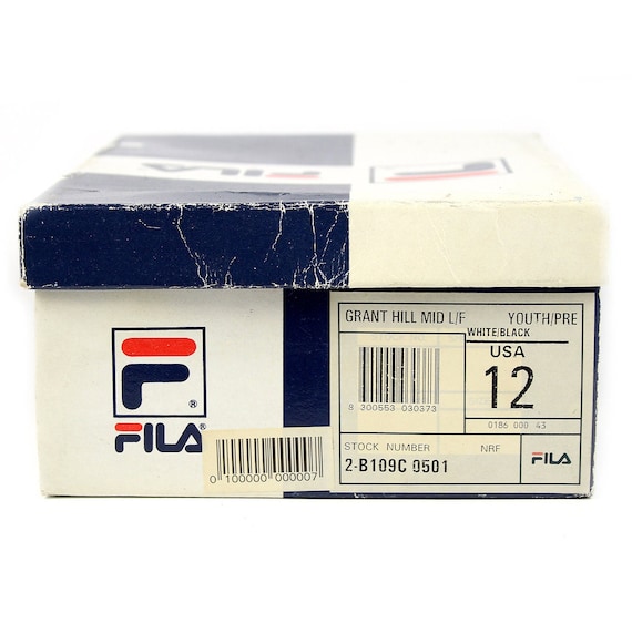 NOS 90s Vintage Fila Grant Hill Mid Youth Sneakers Kicks Shoes Preschool Children Kids OG Deadstock / 11.5UK 12Us 30eu