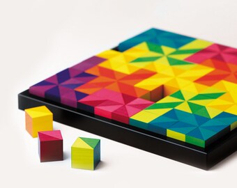 Jeu de construction original Naef Mosaik, 100 pièces, puzzle montessori en bois / designer Kathrin Kiener / Suisse suisse