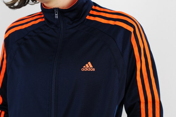 adidas tracksuit top navy blue