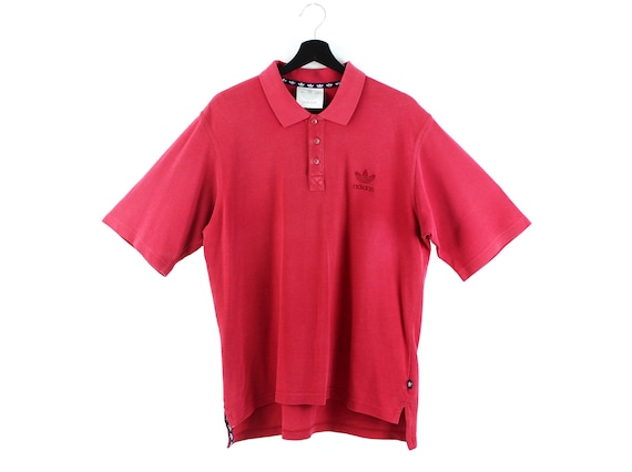 Vintage 90s Adidas Originals Polo T-shirt / Red Polo Tshirt - Etsy