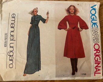 Vestido Emmanuel Ungano original de Vogue París de los años 80