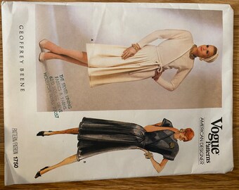 Patrón de vestido Vogue Geoffrey Beene de 1980