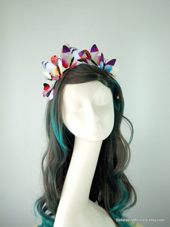 Leather Petal Crown Fascinator Perfect for the Races or Weddings