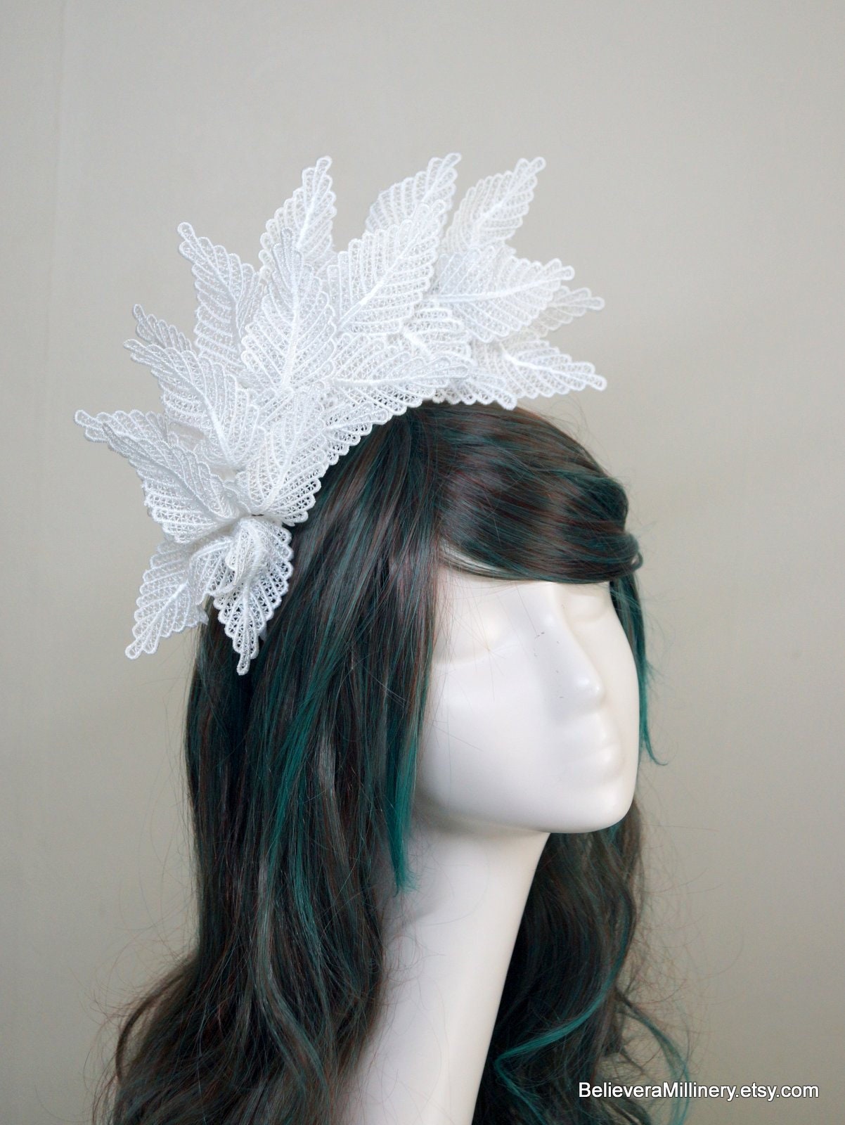 Lace Leaves Headband Fascinator Race 