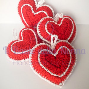 Decorazione cuore Natale o bomboniera all'uncinetto (art.71_xmas1)