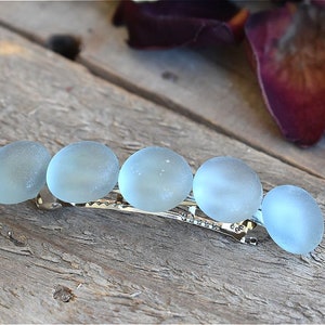 Barrette in vetro marino Aqua Light Blue Hair Pin Clip Barettes Barretts per capelli Accessori Clip di cristallo ovale Porta chignon Donna Ragazza Regalo Capelli