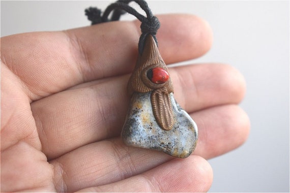 Gemstone Agate Pendant Necklace Unisex Slide Knot Choker