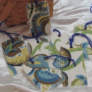 7 belles étiquettes volantes pour cadeaux en tissu de lin // Décoration d'intérieur de panier de textiles vintage original fait main // Beaucoup d'autres dans ma boutique * Prêt à expédier *