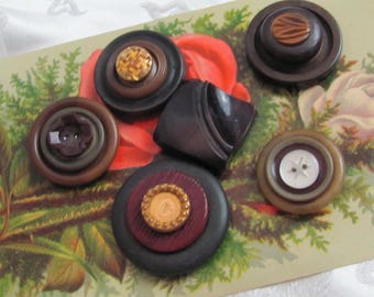 Vintage Buttons // Refrigerator Magnets Lot of 6 // Handmade Unique Gift Idea